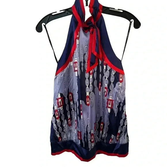 NWT Bebe silk sleeveless, openhigh neck blouse size small - Picture 1 of 11